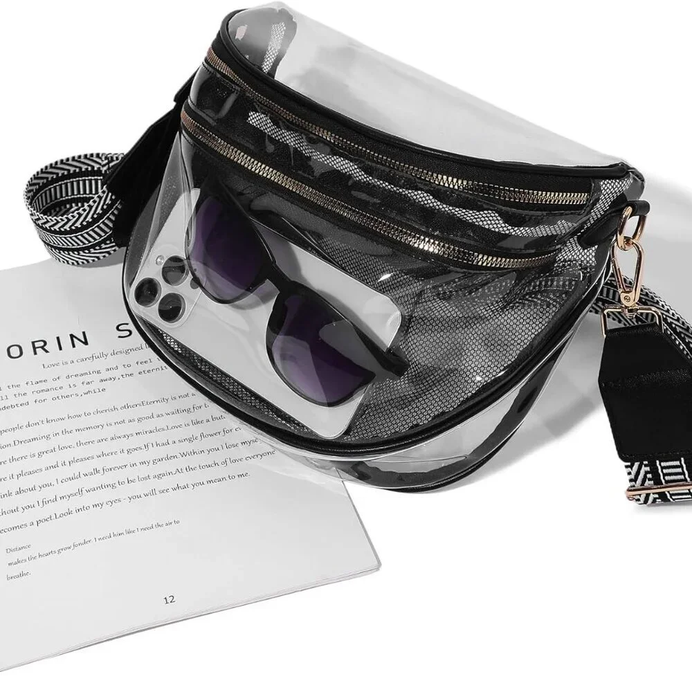 Clear Crossbody Bag Women Waterproof PVC Stadium Approved Large Capacity - Picture 4 of 6